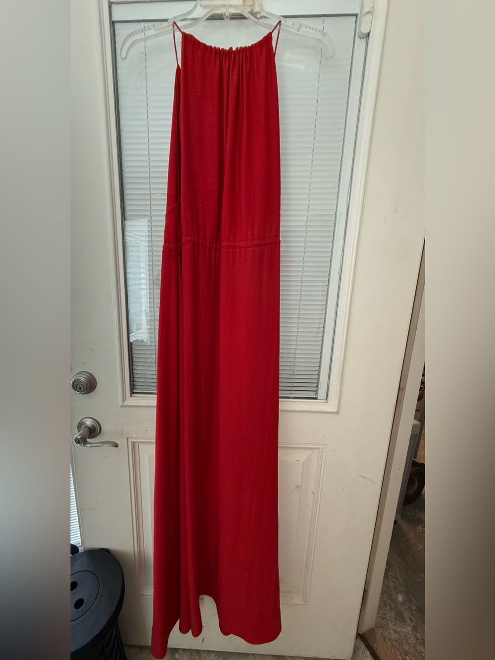 H&M Red Maxi Dress- Flowing Full-Length Silhouette
